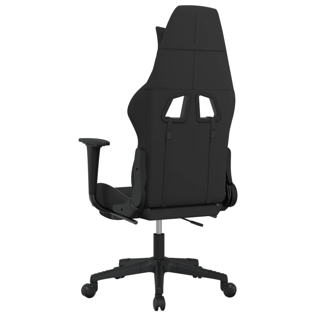 vidaXL Žaidimų kėdė su pakoja, juoda ir šviesiai pilka, audinys
