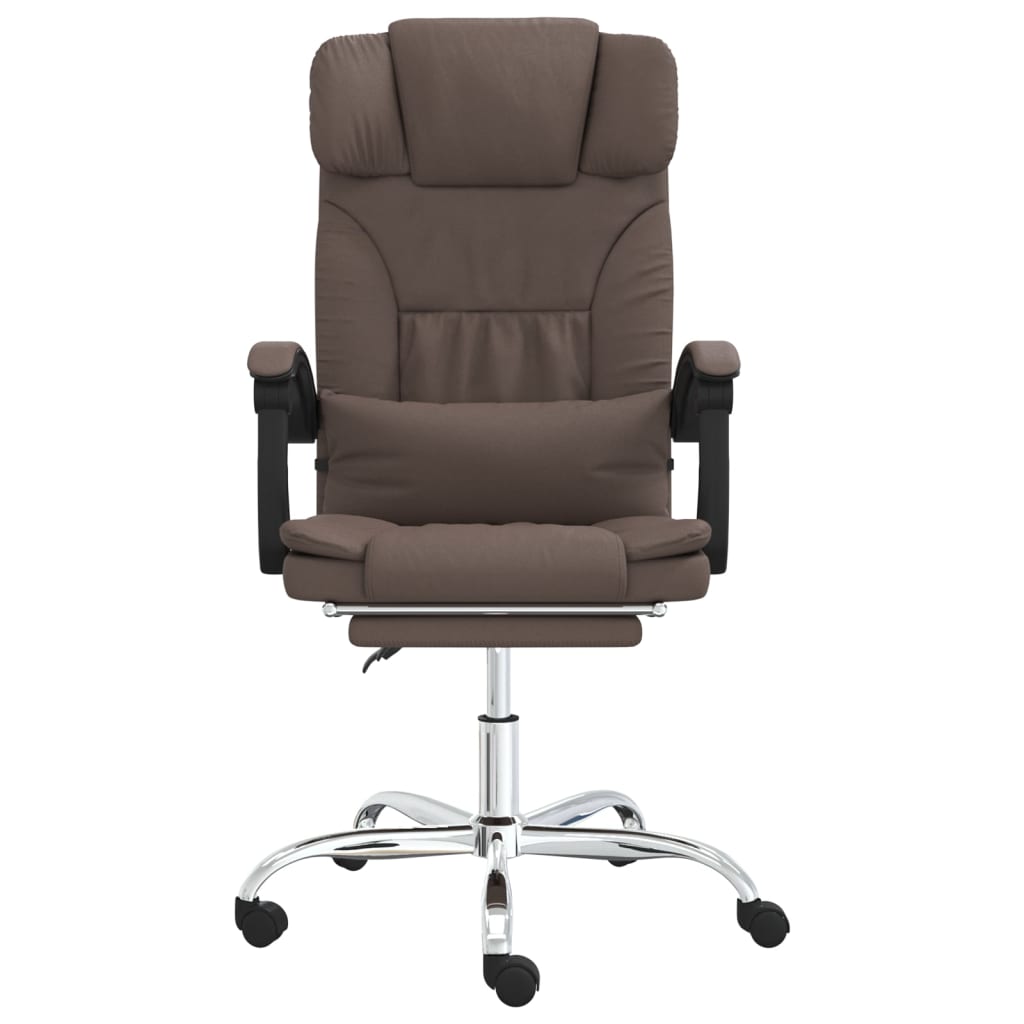 vidaXL Atlošiama masažinė biuro kėdė, rudos spalvos, dirbtinė oda
