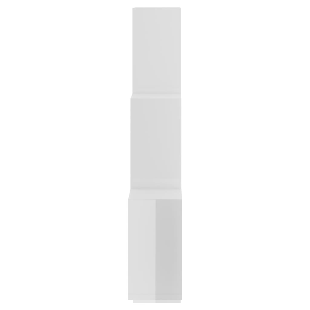 vidaXL Sieninė lentyna, balta, 78x15x93cm, MDP, kubo formos, blizgi