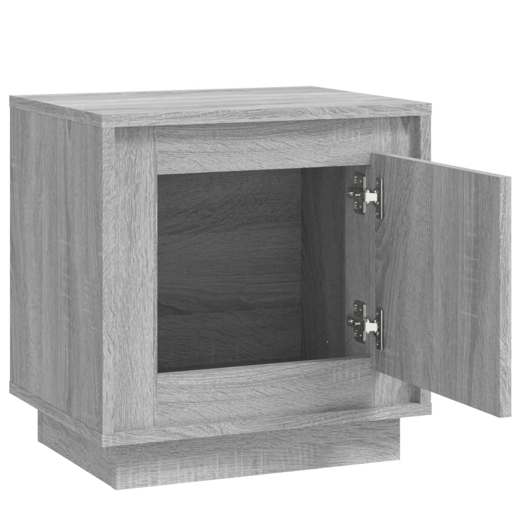 vidaXL Naktinės spintelės, 2vnt., pilkos ąžuolo, 44x35x45cm, mediena