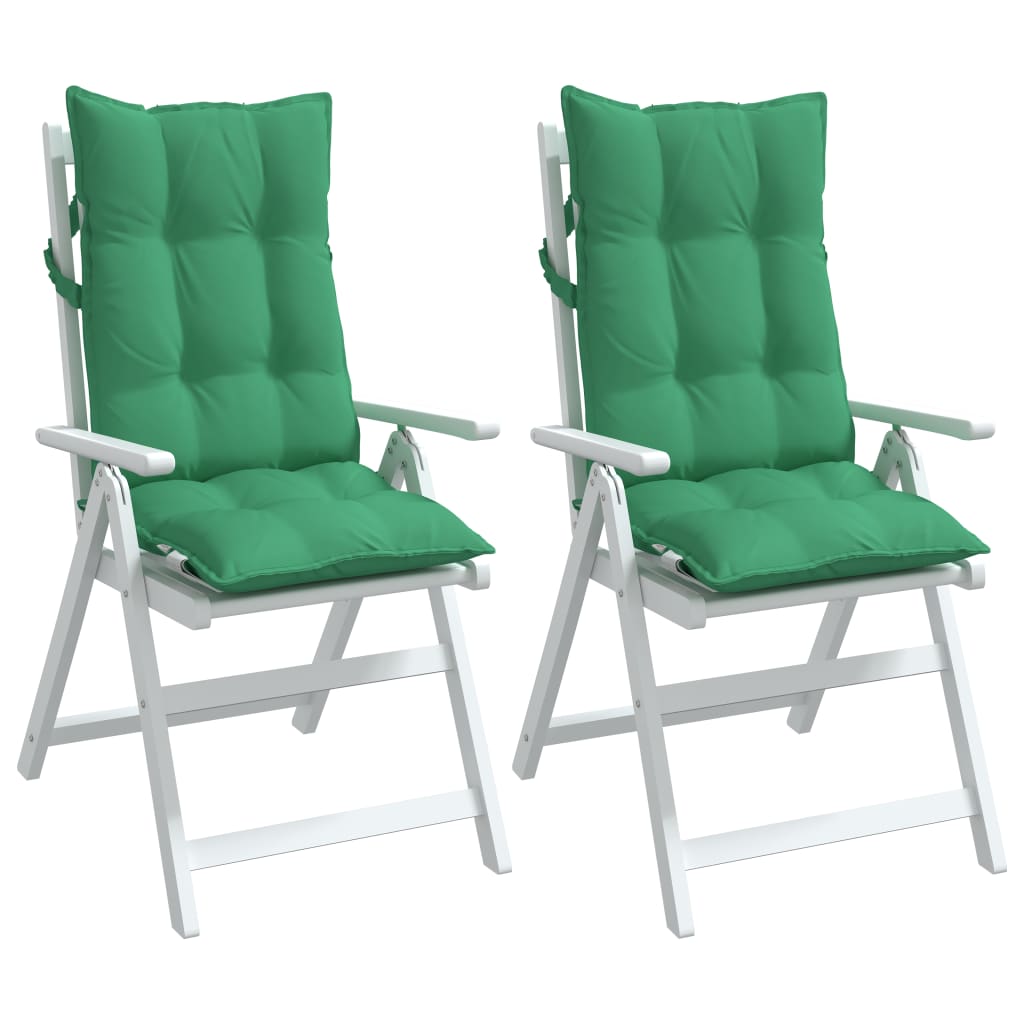 vidaXL Kėdės pagalvėlės, 2vnt., žalios spalvos, oksfordo audinys