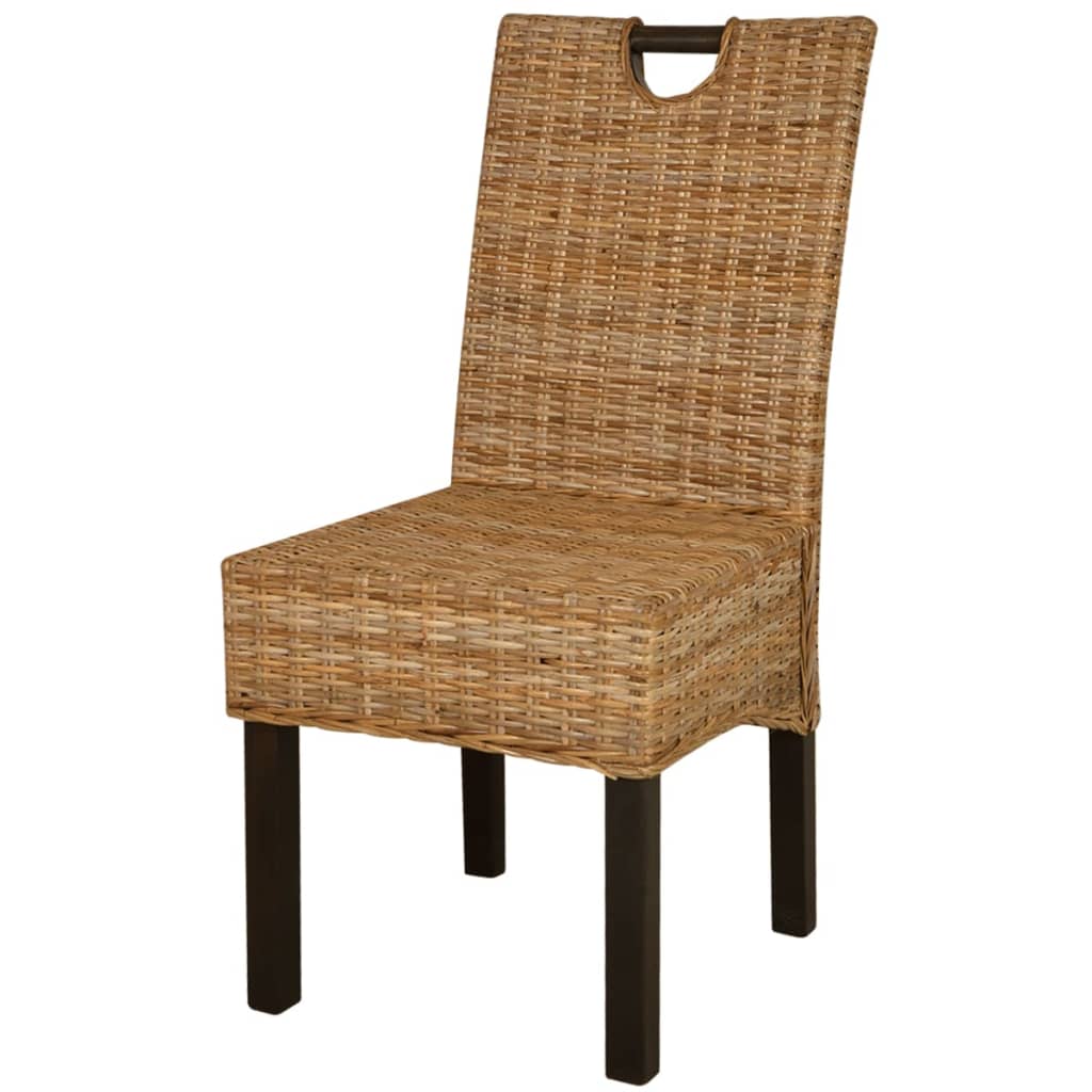 vidaXL Valgomojo kėdės, 6 vnt., Kubu ratanas, mango mediena