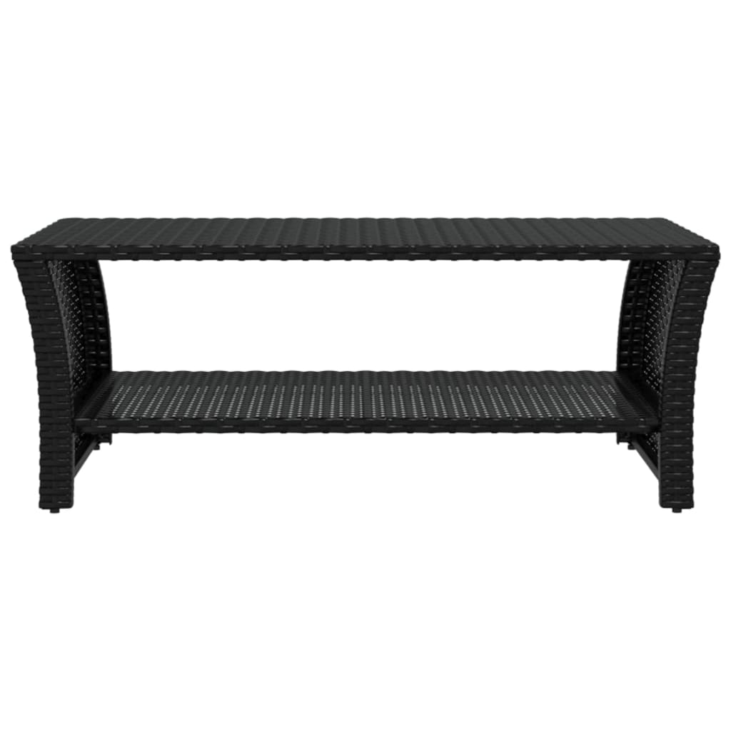 vidaXL Kavos staliukas, juodos spalvos, 100x50x40cm, poliratanas