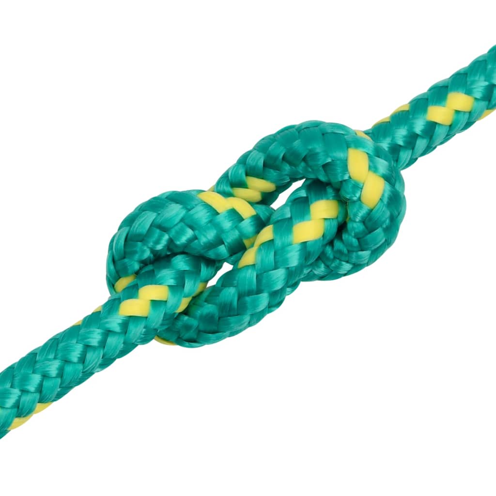 vidaXL Valties virvė, žalios spalvos, 10mm, 250m, polipropilenas