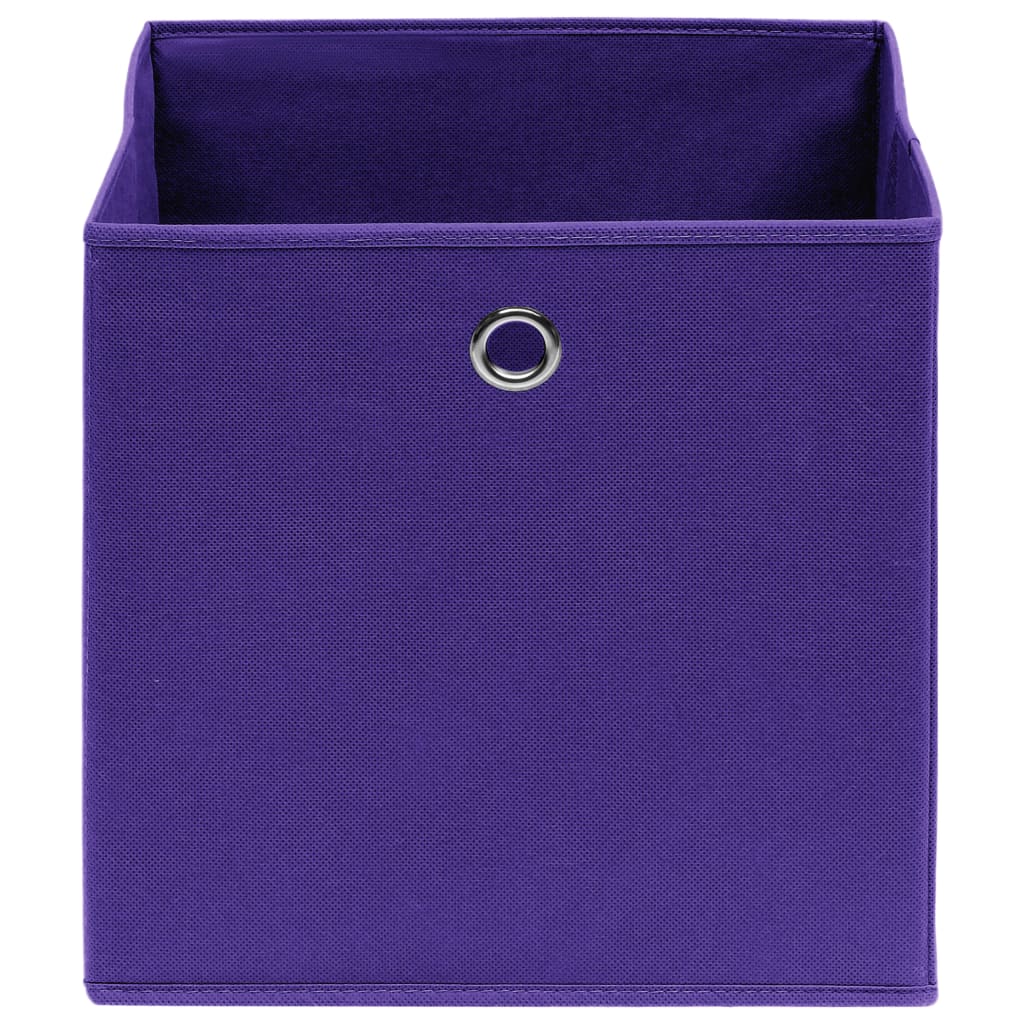 vidaXL Daiktadėžės, 4vnt., violetinės spalvos, 32x32x32cm, audinys