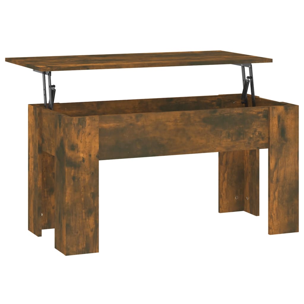 vidaXL Kavos staliukas, dūminio ąžuolo, 101x49x52cm, apdirbta mediena