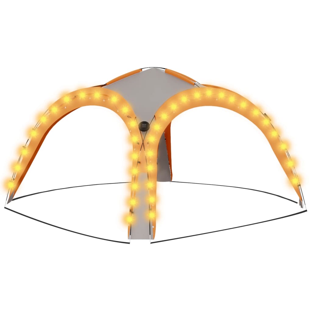 vidaXL Palapinė su LED ir 4 sienomis, pilka ir oranžinė, 3,6x3,6x2,3m