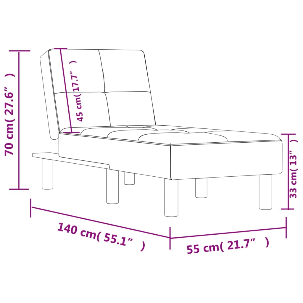 vidaXL Poilsio gultas, kapučino spalvos, dirbtinė oda
