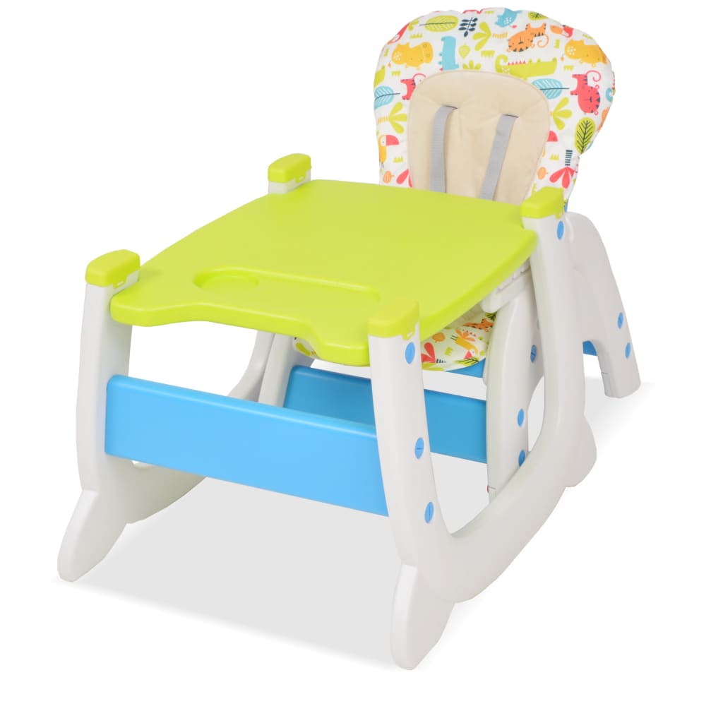 vidaXL Trys viename sulankstoma vaikiška kėdutė, mėlyna ir žalia