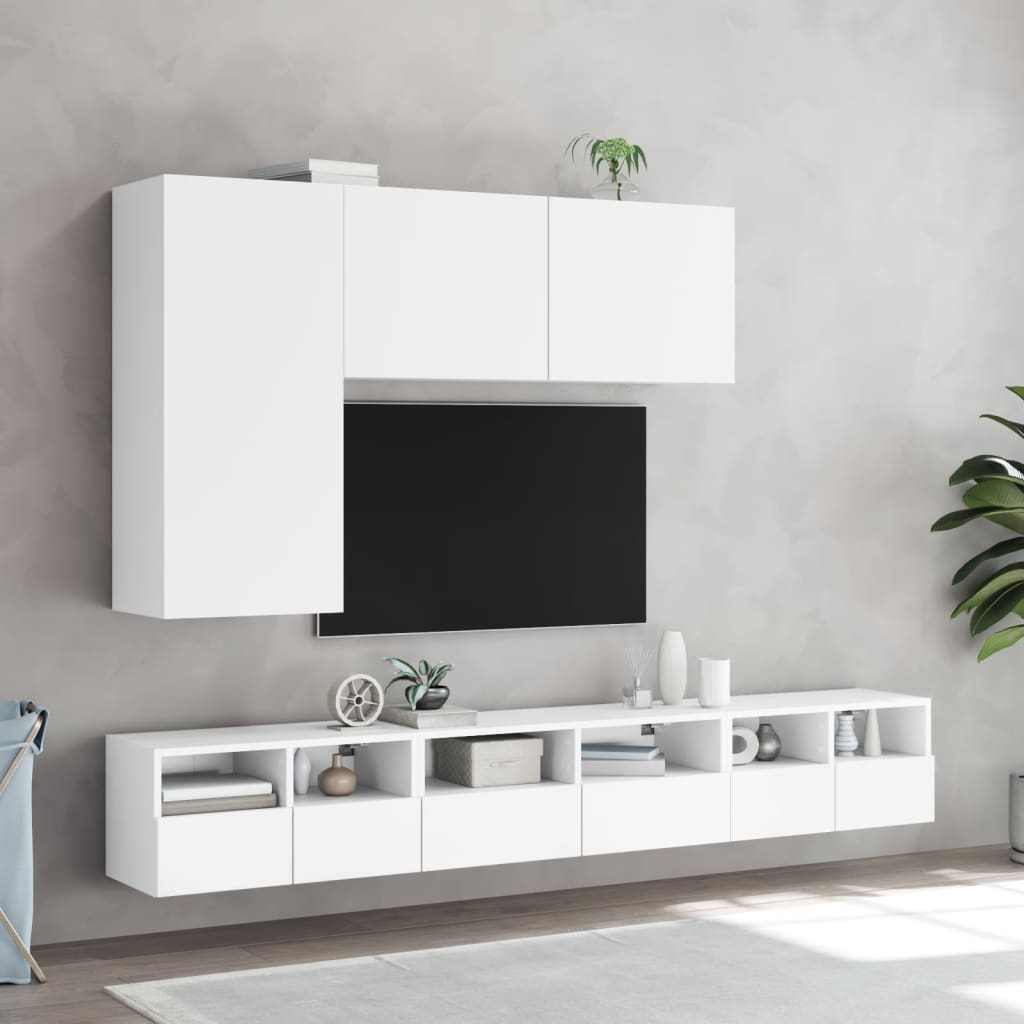 vidaXL Sieninė TV spintelė, balta, 60x30x30cm, apdirbta mediena