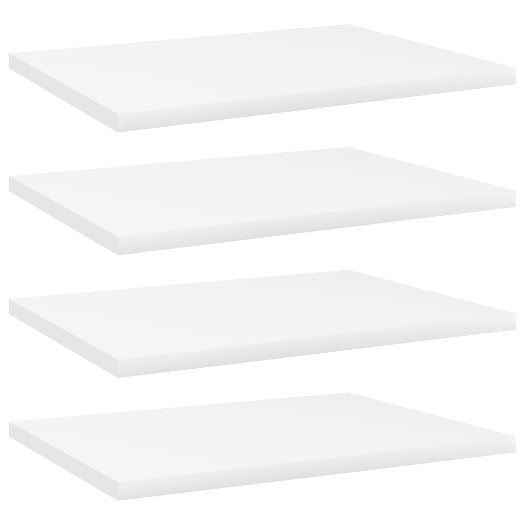 vidaXL Knygų lentynos plokštės, 4vnt., baltos, 40x30x1,5cm, MDP