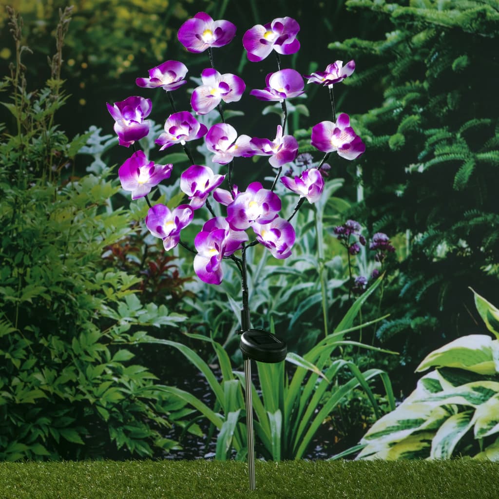 HI Saulės energija įkraunamas sodo LED šviestuvas-orchidėja, 75cm