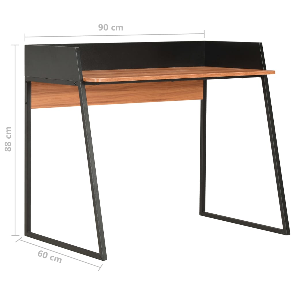 vidaXL Rašomasis stalas, juodos ir rudos spalvos, 90x60x88cm