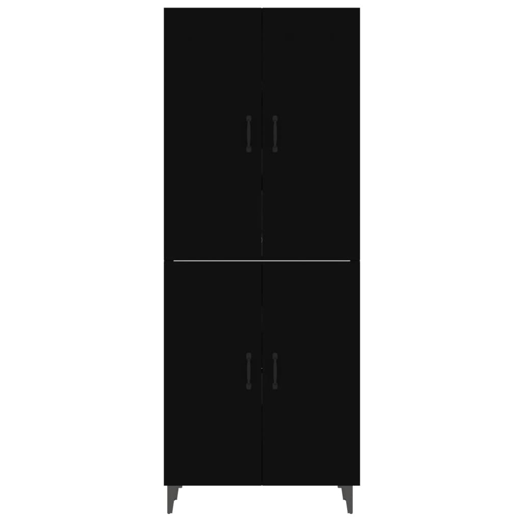 vidaXL Komoda, juodos spalvos, 70x34x180cm, apdirbta mediena