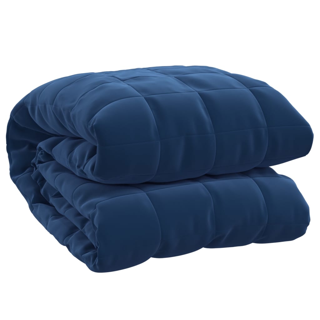 vidaXL Sunki antklodė, mėlynos spalvos, 135x200cm, audinys, 10kg