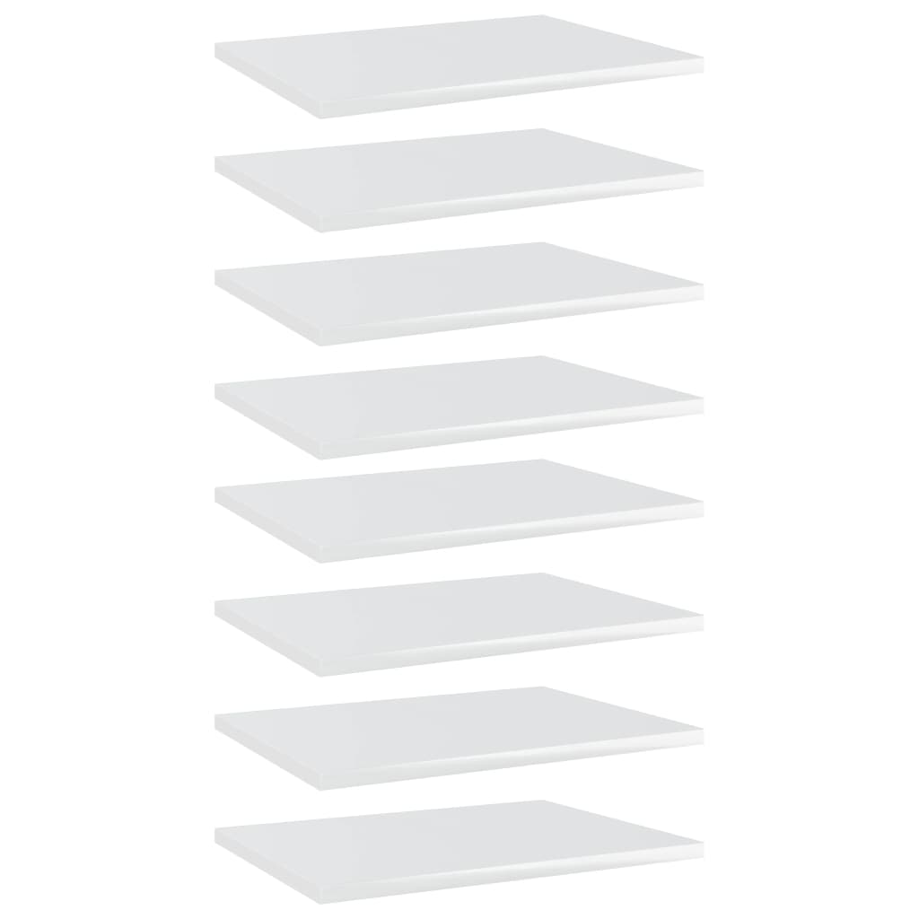 vidaXL Knygų lentynos plokštės, 8vnt., baltos, 40x30x1,5cm, MDP