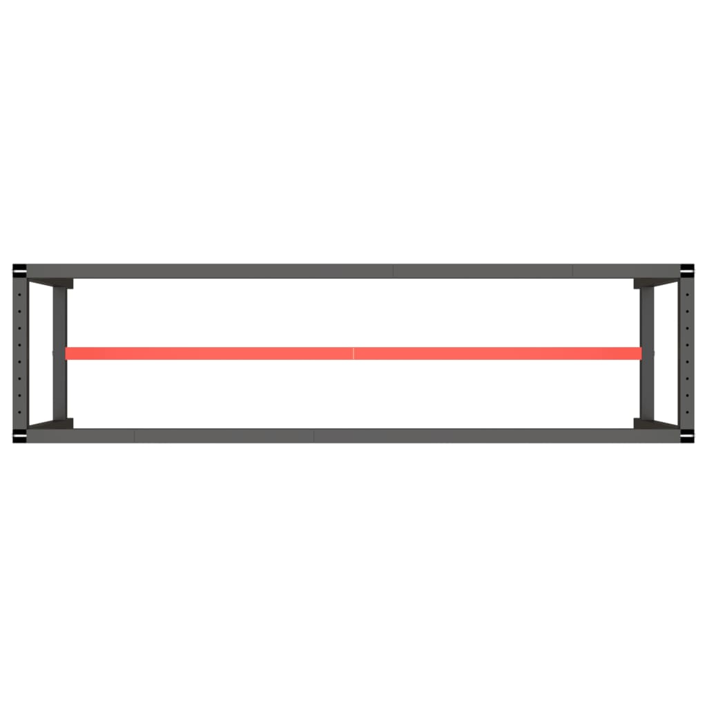 vidaXL Darbastalio rėmas, juodas ir raudonas, 210x50x79cm, metalas