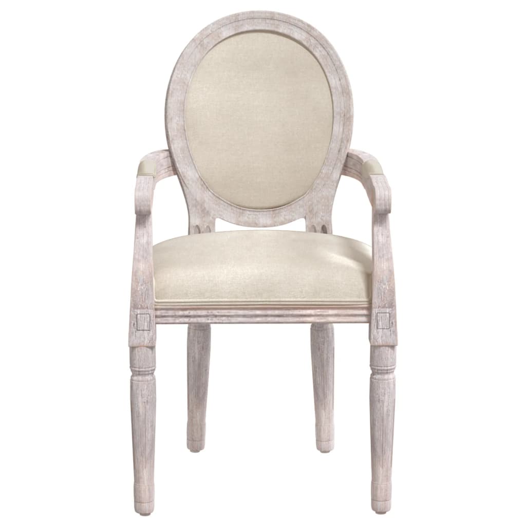 vidaXL Valgomojo kėdė, smėlio spalvos, 54x56x96,5cm, linas