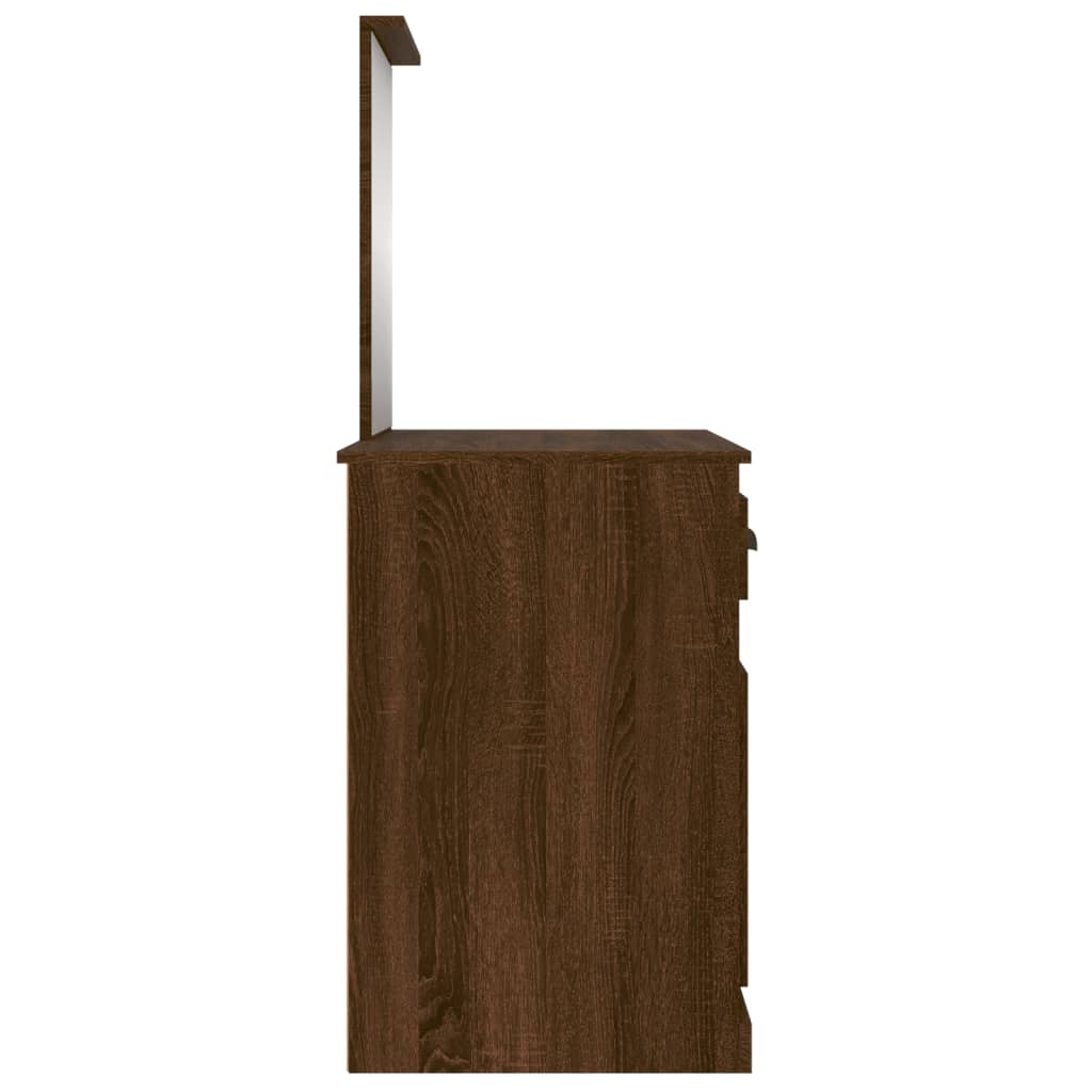 vidaXL Kosmetinis staliukas, rudas ąžuolo, 90x50x132,5cm, mediena