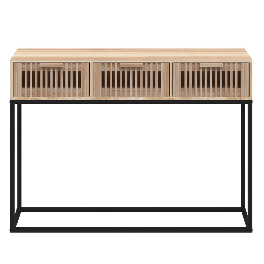 vidaXL Konsolinis staliukas, 105x30x75cm, apdirbta mediena ir geležis