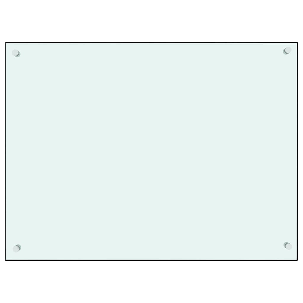 vidaXL Virtuvės sienelė, baltos spalvos, 80x60cm, grūdintas stiklas