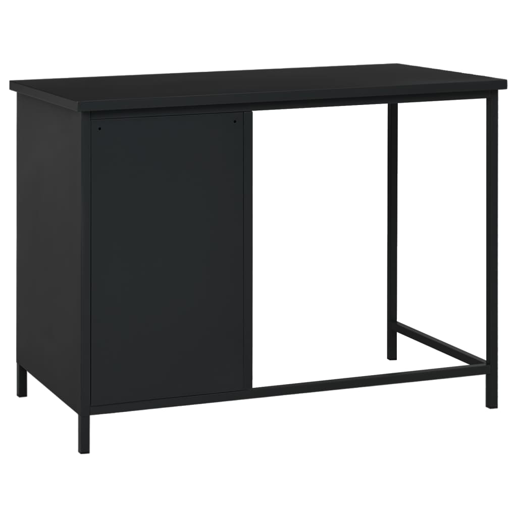 vidaXL Rašomasis stalas su stalčiais, juodas, 105x52x75cm, plienas