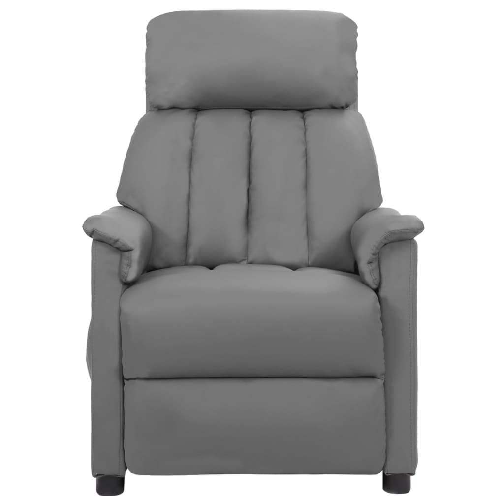 vidaXL Masažinis krėslas, pilkos spalvos, dirbtinė oda