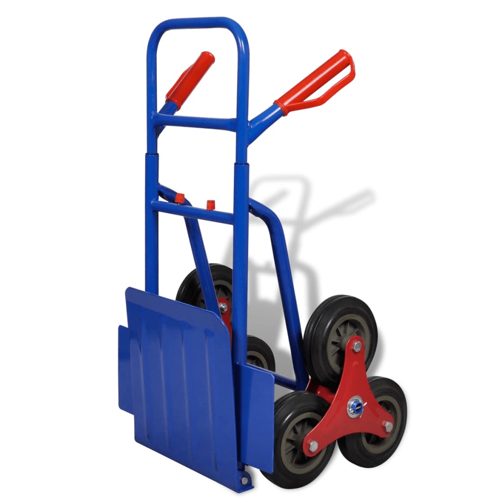 vidaXL Sulankstomas krovinių vežimėlis su 6 ratukais, mėlynas