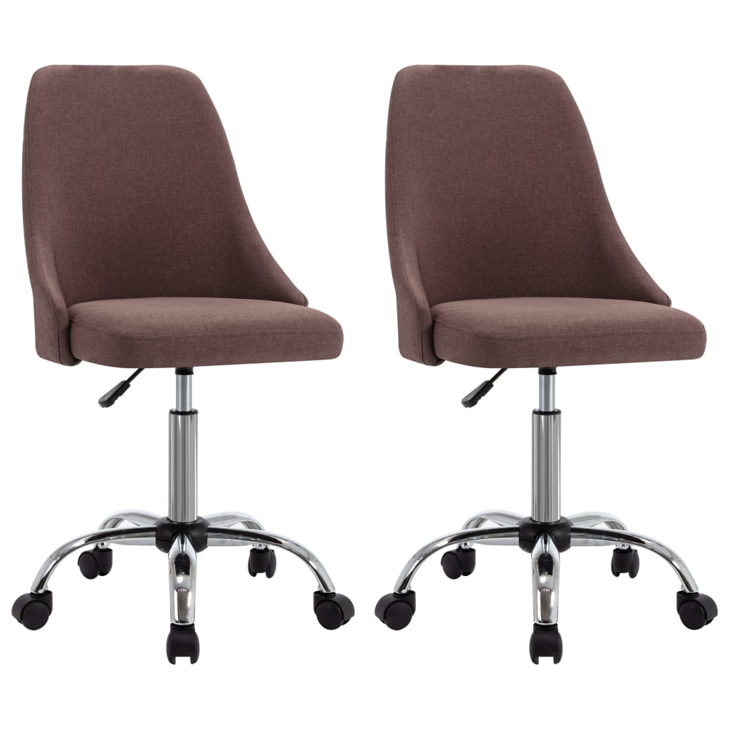 vidaXL Biuro kėdės su ratukais, 2vnt., taupe spalvos, audinys (323235)