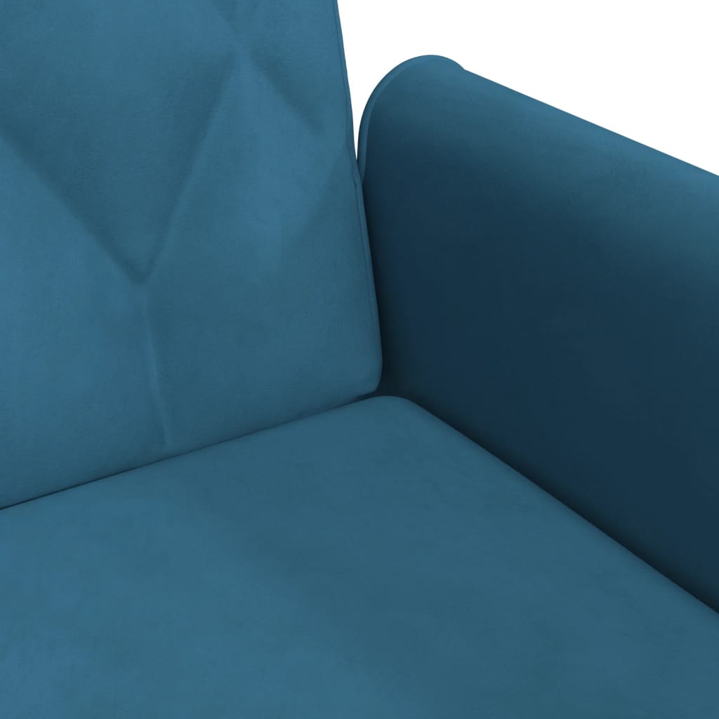 vidaXL Sofa-lova su porankiais, mėlynos spalvos, aksomas