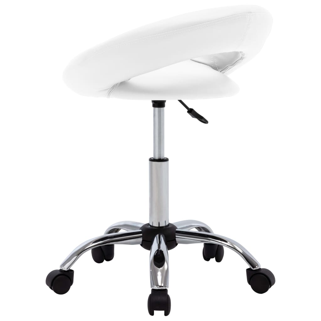 vidaXL Pasukama valgomojo kėdė, baltos spalvos, dirbtinė oda (323663)