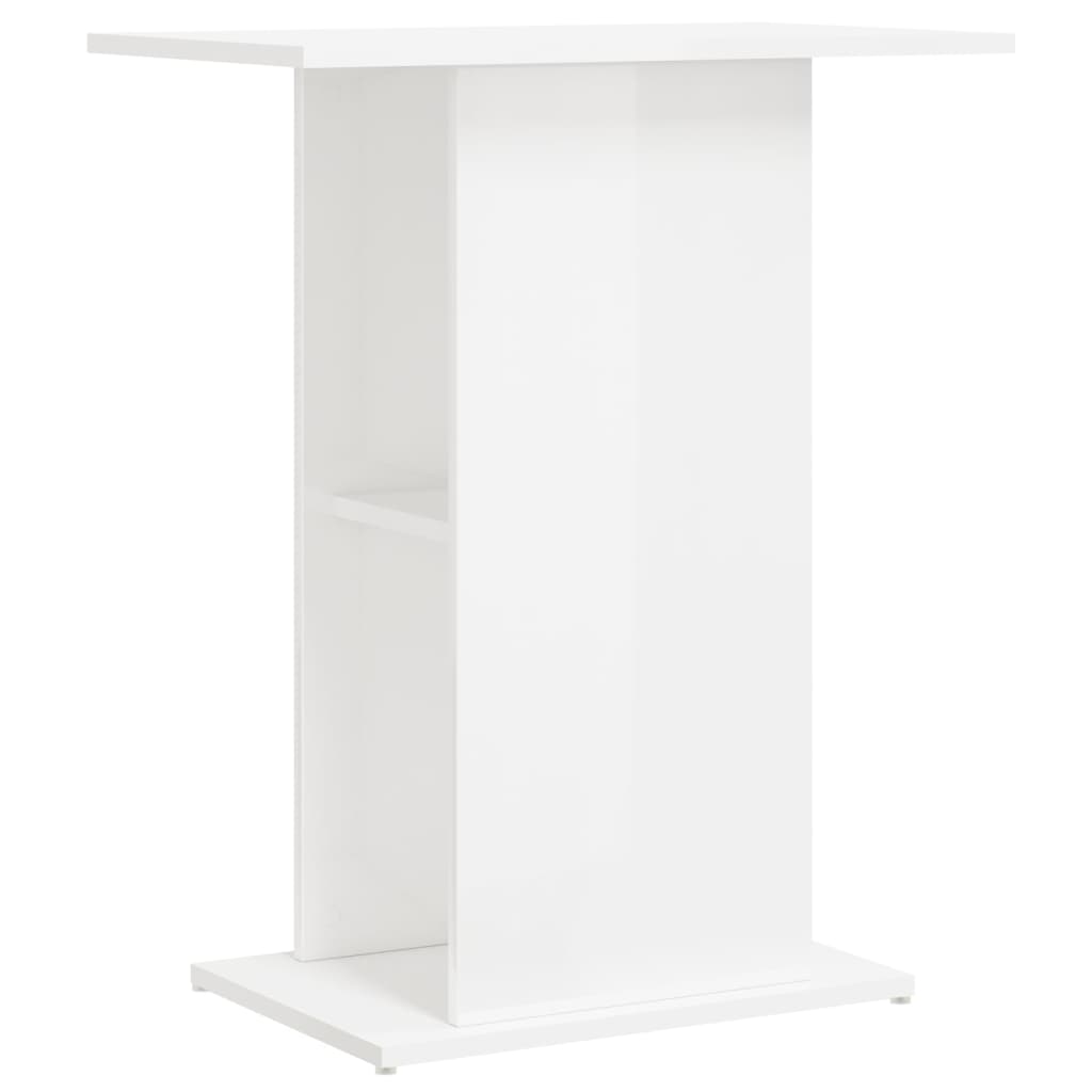 vidaXL Akvariumo stovas, baltas, 60,5x36x72,5cm, mediena, blizgus