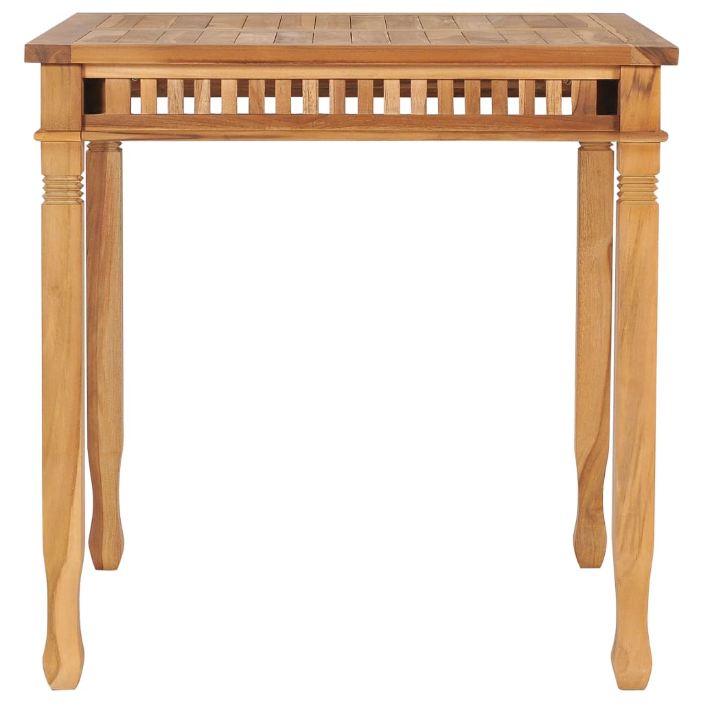 vidaXL Sodo valgomojo stalas, 80x80x80cm, tikmedžio medienos masyvas