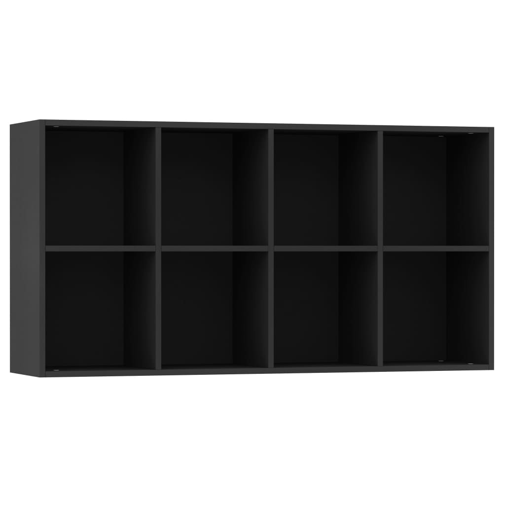 vidaXL Knygų/šoninė spintelė, juodos spalvos, 66x30x130cm, MDP
