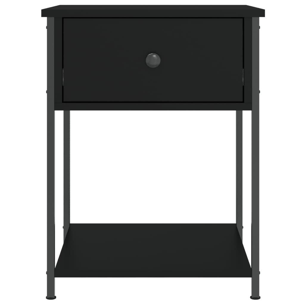 vidaXL Naktiniai staliukai, 2vnt., juodi, 44x45x58cm, apdirbta mediena