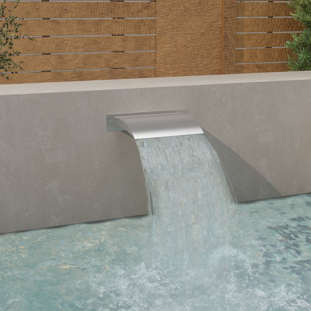 vidaXL Baseino fontanas, sidabrinis, 45x26x13 cm, nerūdijantis plienas