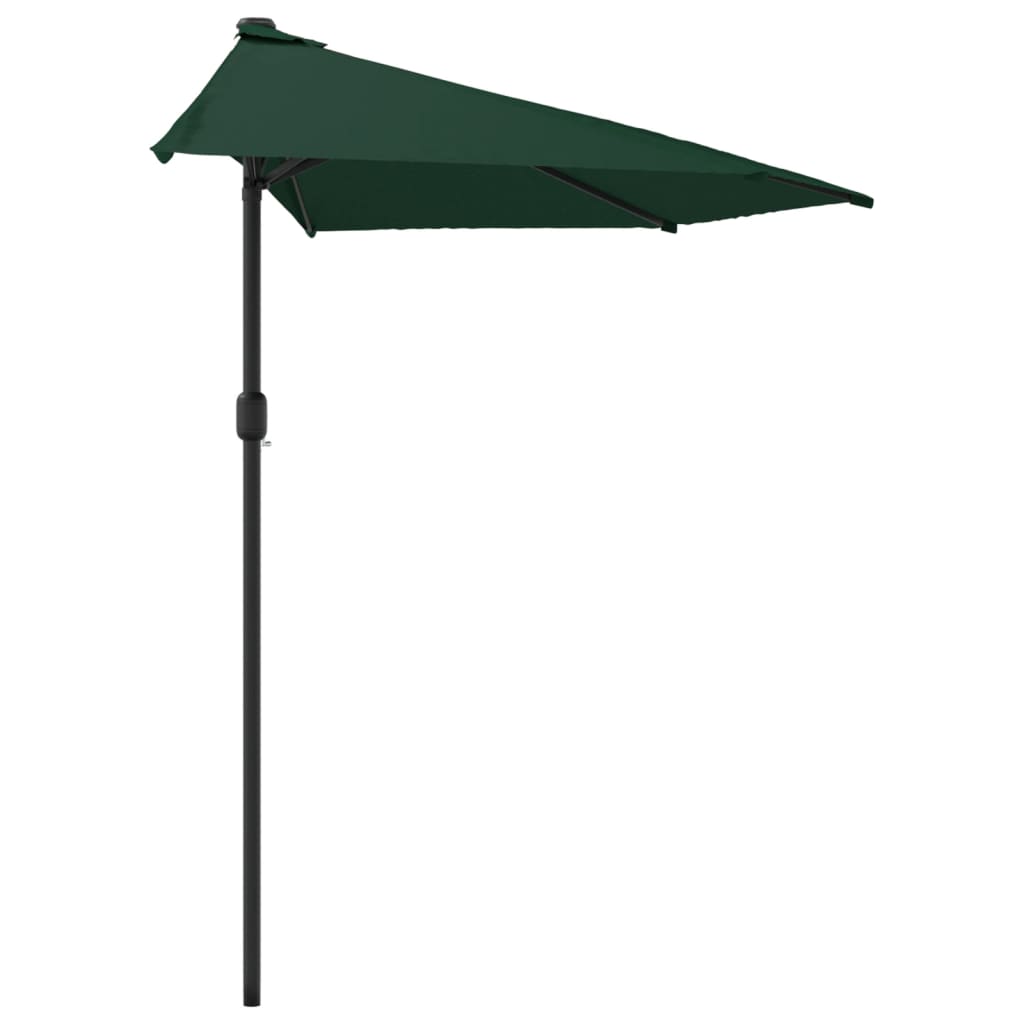 vidaXL Balkono skėtis su aliuminio stulpu, 300x155cm, žalios sp.