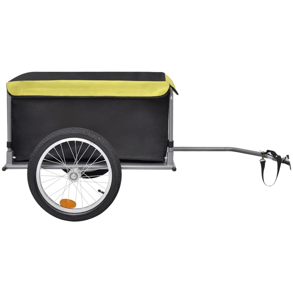 vidaXL Krovininė priekaba dviračiui, 65 kg, juoda ir geltona