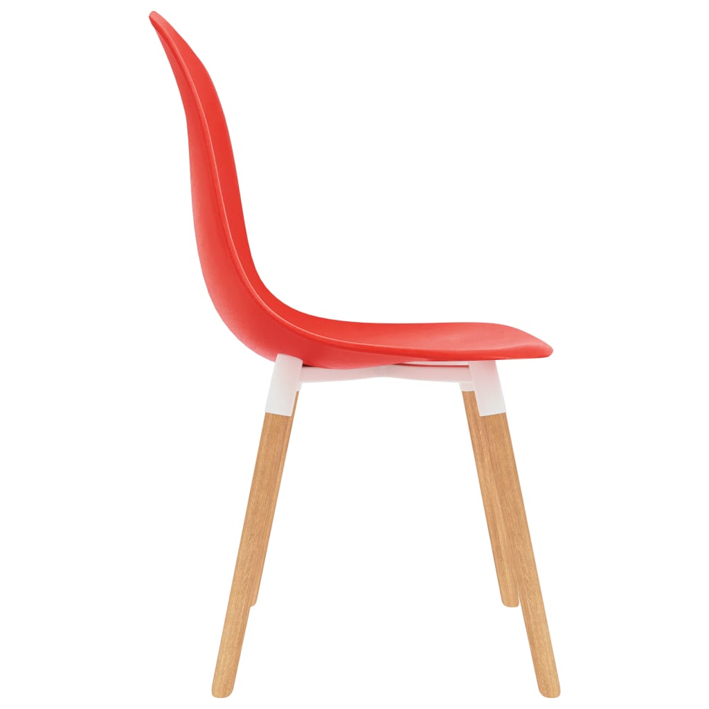 vidaXL Valgomojo kėdės, 4 vnt., raudonos spalvos, plastikas