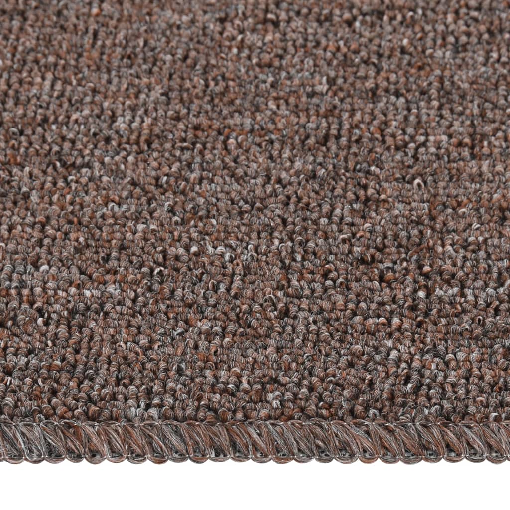 vidaXL Neslystantys laiptų kilimėliai, 15vnt., rudi, 75x20cm