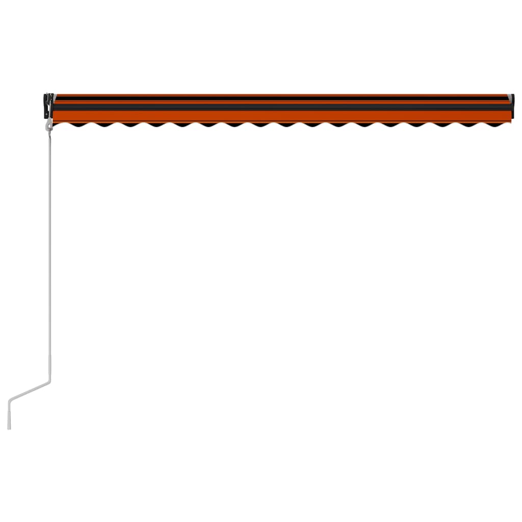 vidaXL Markizė su vėjo jutikliu ir LED, oranžinė ir ruda, 400x300cm