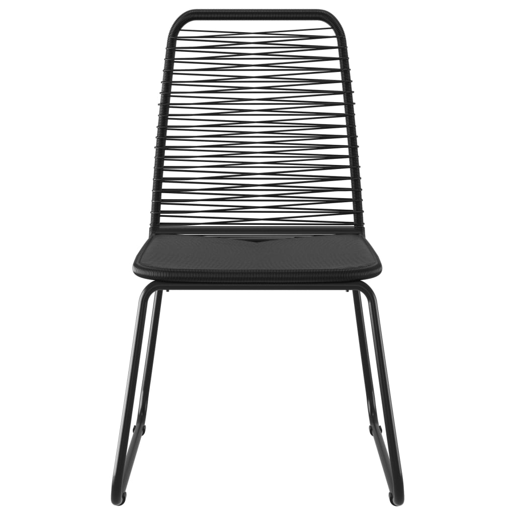 vidaXL Lauko valgomojo kėdės, 4vnt., juodos spalvos, poliratanas