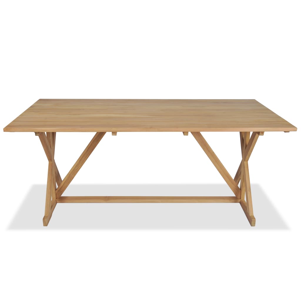 vidaXL Lauko valgomojo stalas, tikmedžio med. masyvas, 180x90x75cm