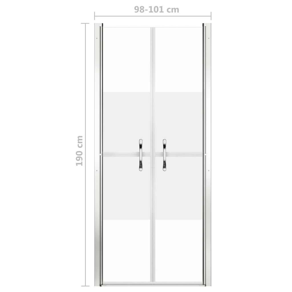 vidaXL Dušo durys, pusiau matinės, 101x190cm, ESG