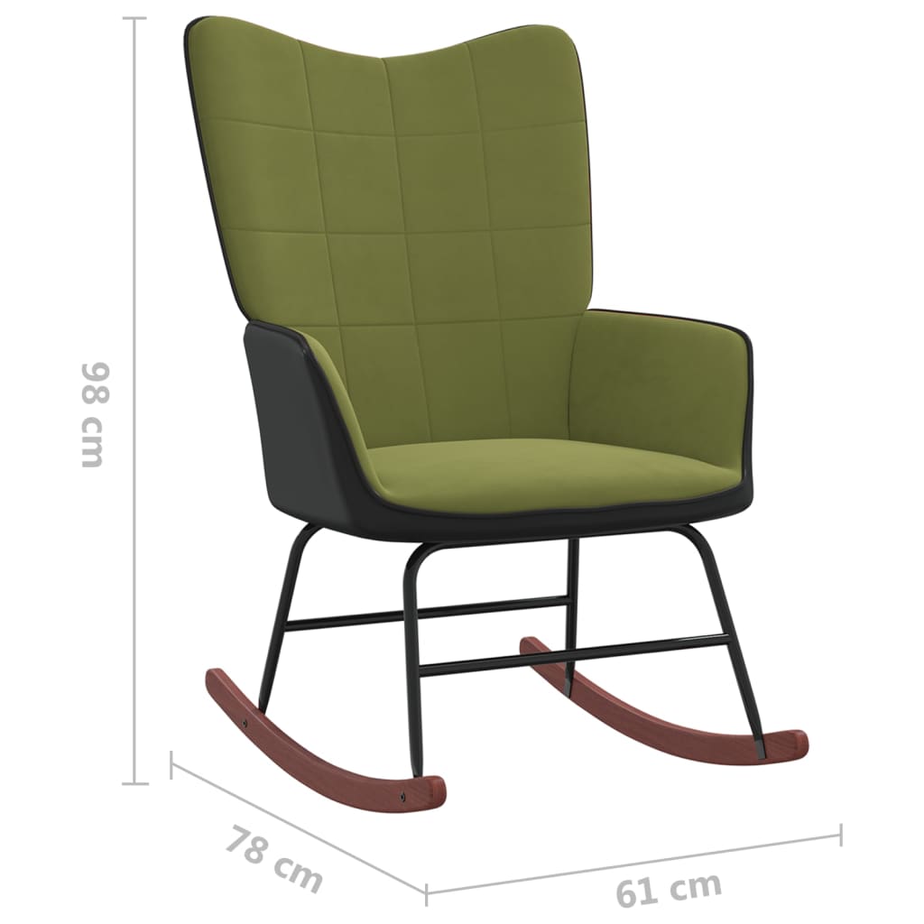 vidaXL Supama kėdė, šviesiai žalios spalvos, aksomas ir PVC