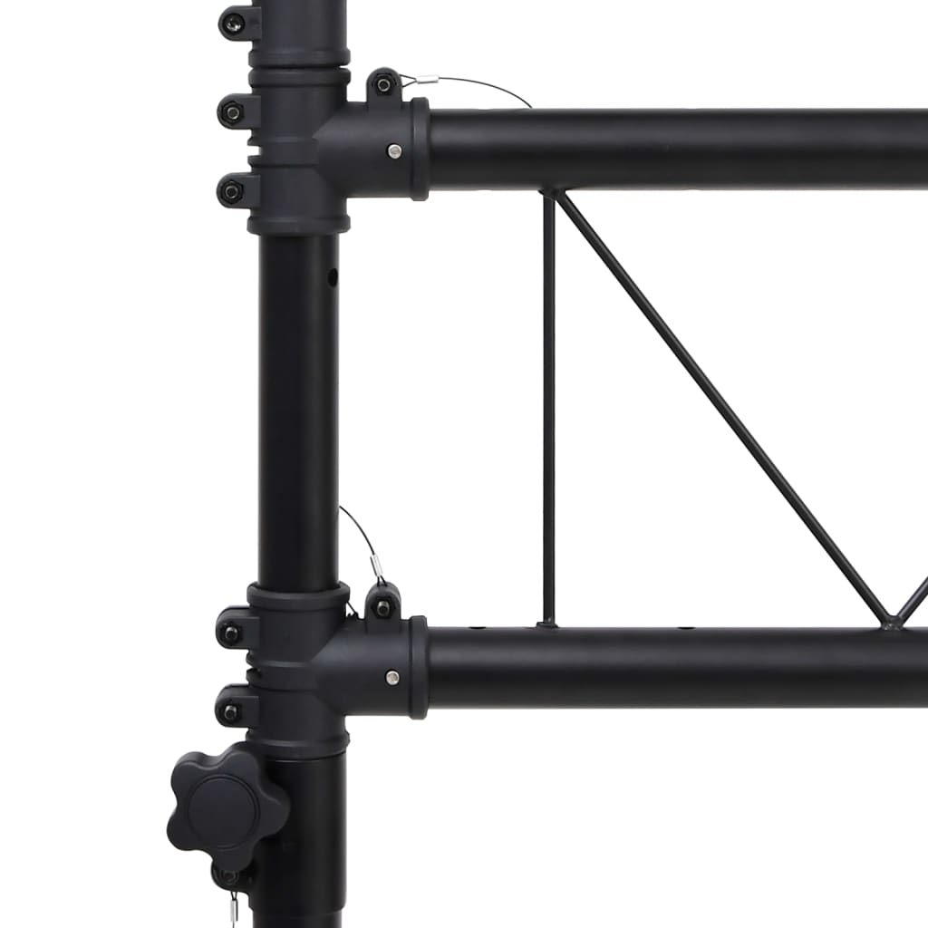vidaXL Apšvietimo stovas, juodos spalvos, 338x115x(180–300)cm, plienas