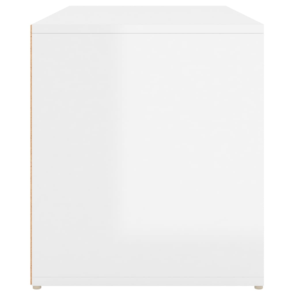 vidaXL Koridoriaus suoliukas, baltos spalvos, 80x40x45cm, MDP, blizgus