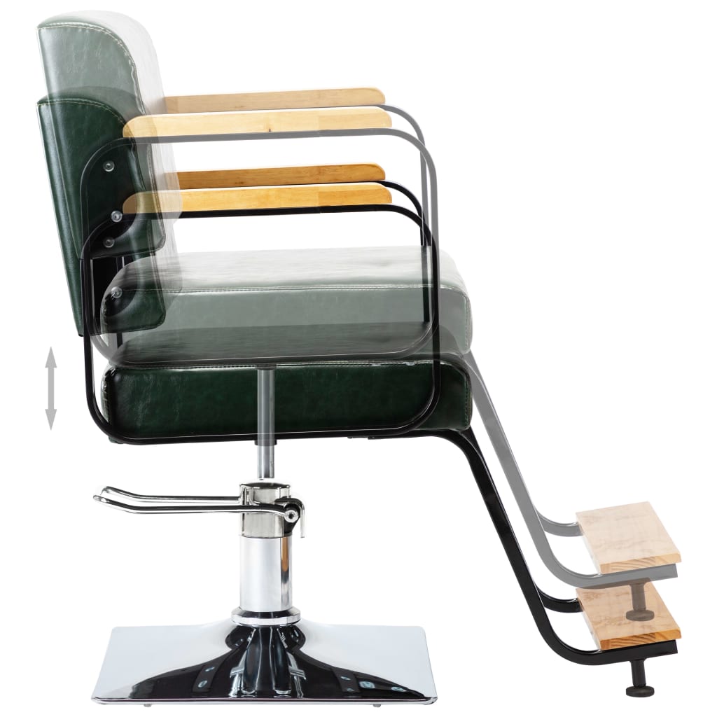 vidaXL Profesionali kirpėjo kėdė, žalios spalvos, dirbtinė oda