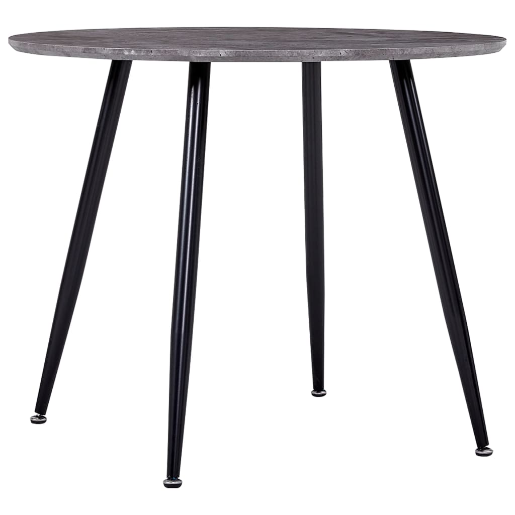 vidaXL Valgomojo stalas, betono ir juodas, 90x73,5cm, MDF