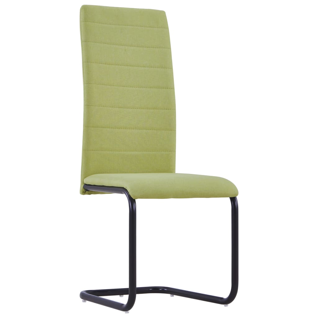 vidaXL Gembinės valgomojo kėdės, 2 vnt., žalios, audinys